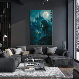 Moonlit Guardian Art Print Poster for Home Decor and Wanderlust Lovers PosterGoat