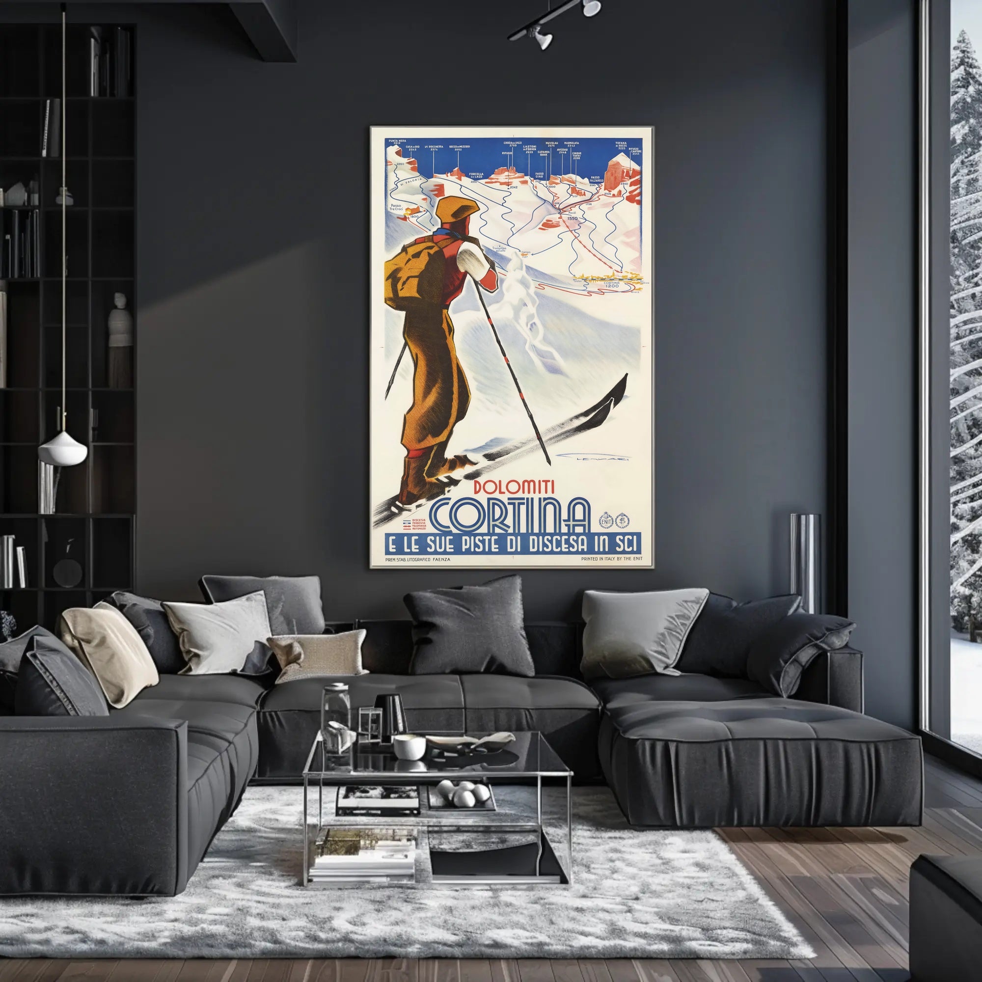Skiing in the Dolomites Poster PosterGoat