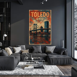 Toledo Ohio Cityscape Travel Photography Realism Urban Wanderlust Design Signature Poster