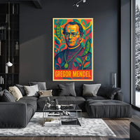 Gregor Mendel Genetics Pioneer Educational Poster