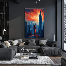 Art Deco New York Cityscape Poster Vintage Wall Art