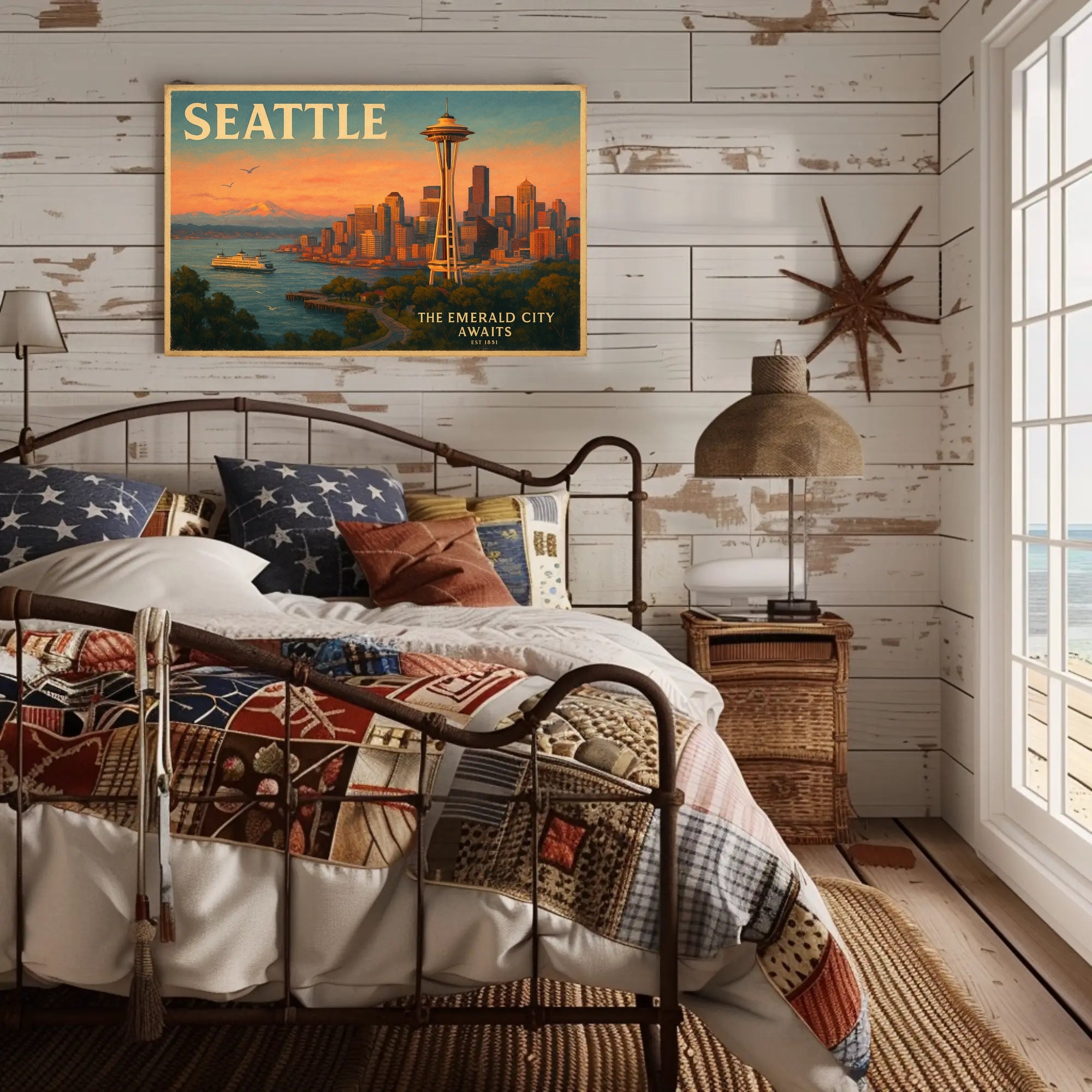 Seattle Travel Poster Art Print for Home Decor