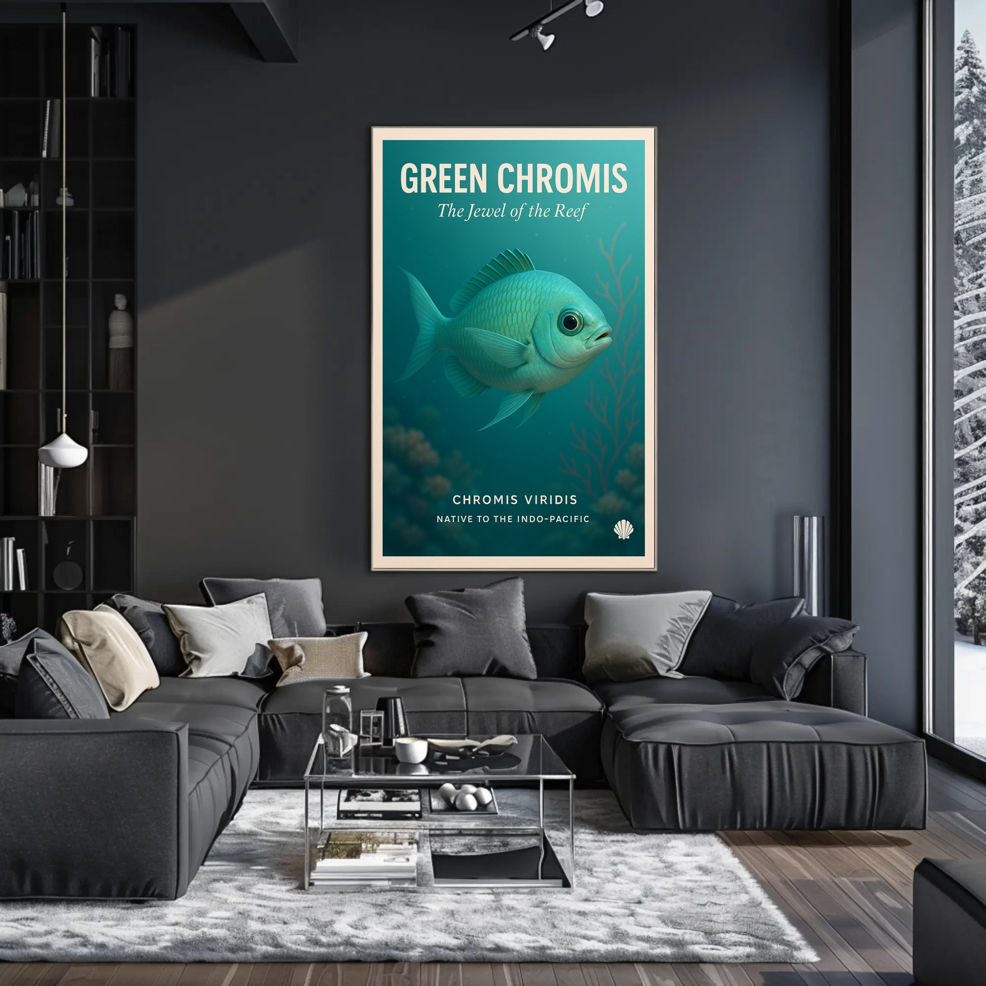 Green Chromis Jewel of the Reef Animal Poster PosterGoat