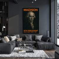 James Madison 4th President of the United States Techno Schematic Poster