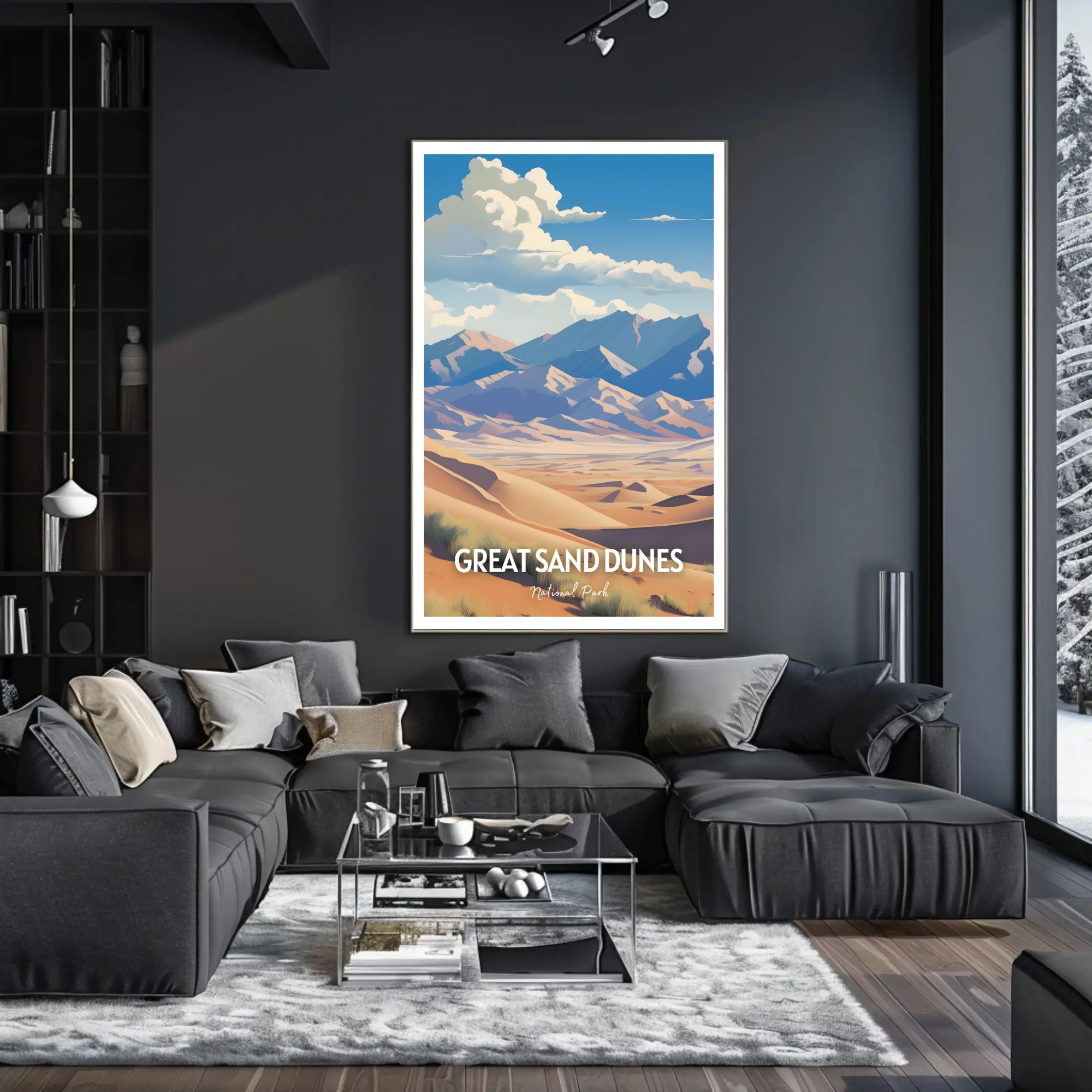 Great Sand Dunes Travel Poster Vintage Wall Art