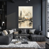 London Landmarks In Watercolor Poster