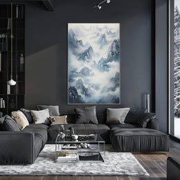 Tranquil Misty Mountains East Asian-Inspired Artistic Poster