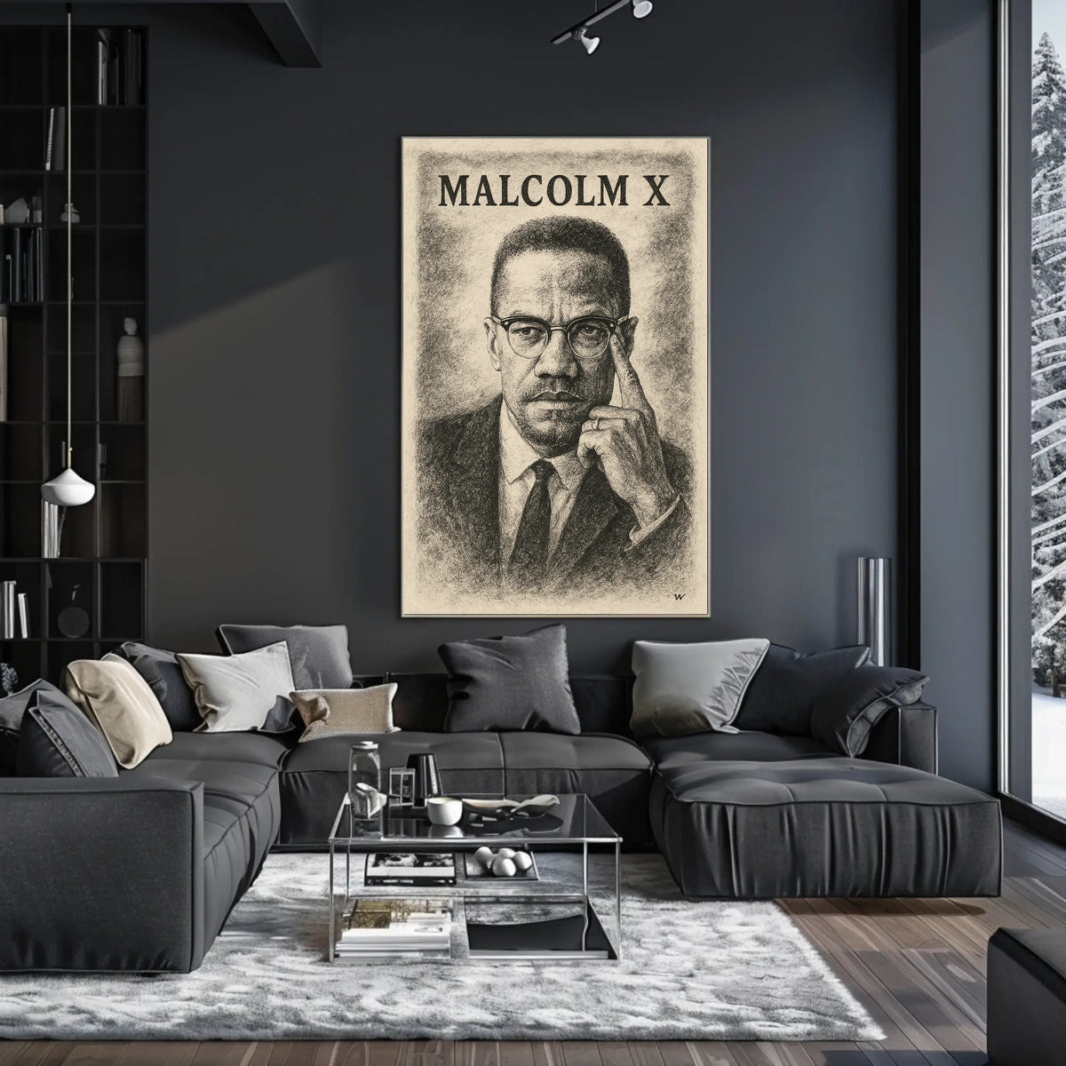 Malcolm X Portrait Poster