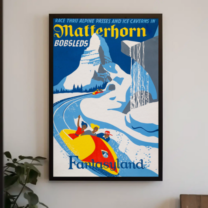 Disneyland Fantasyland Matterhorn 1960 Poster