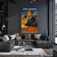 John F. Kennedy Vintage Patriotic Leadership Poster