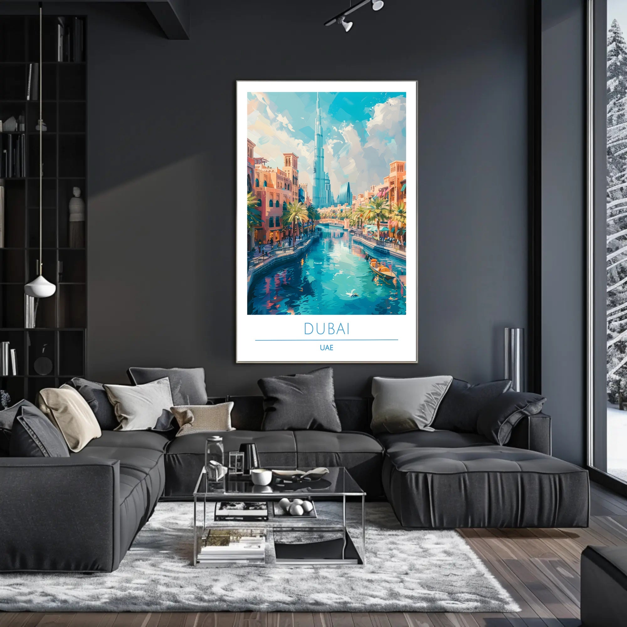 Dubai Cityscape with Burj Khalifa Travel Poster