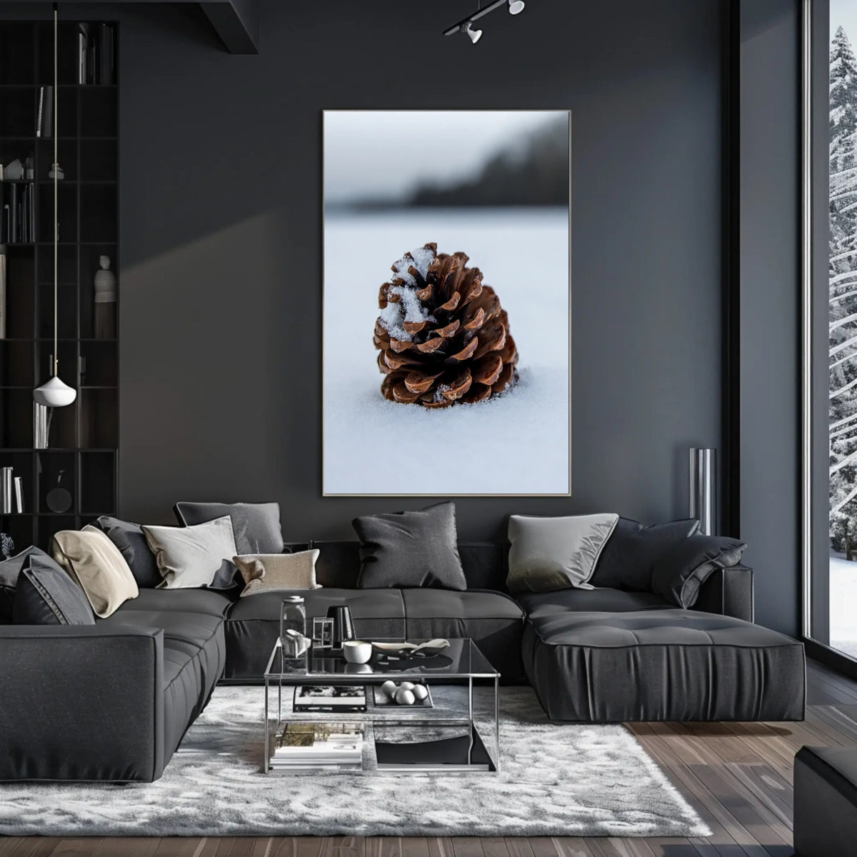 Pine Cone In Snow Poster