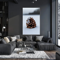 Pine Cone In Snow Poster