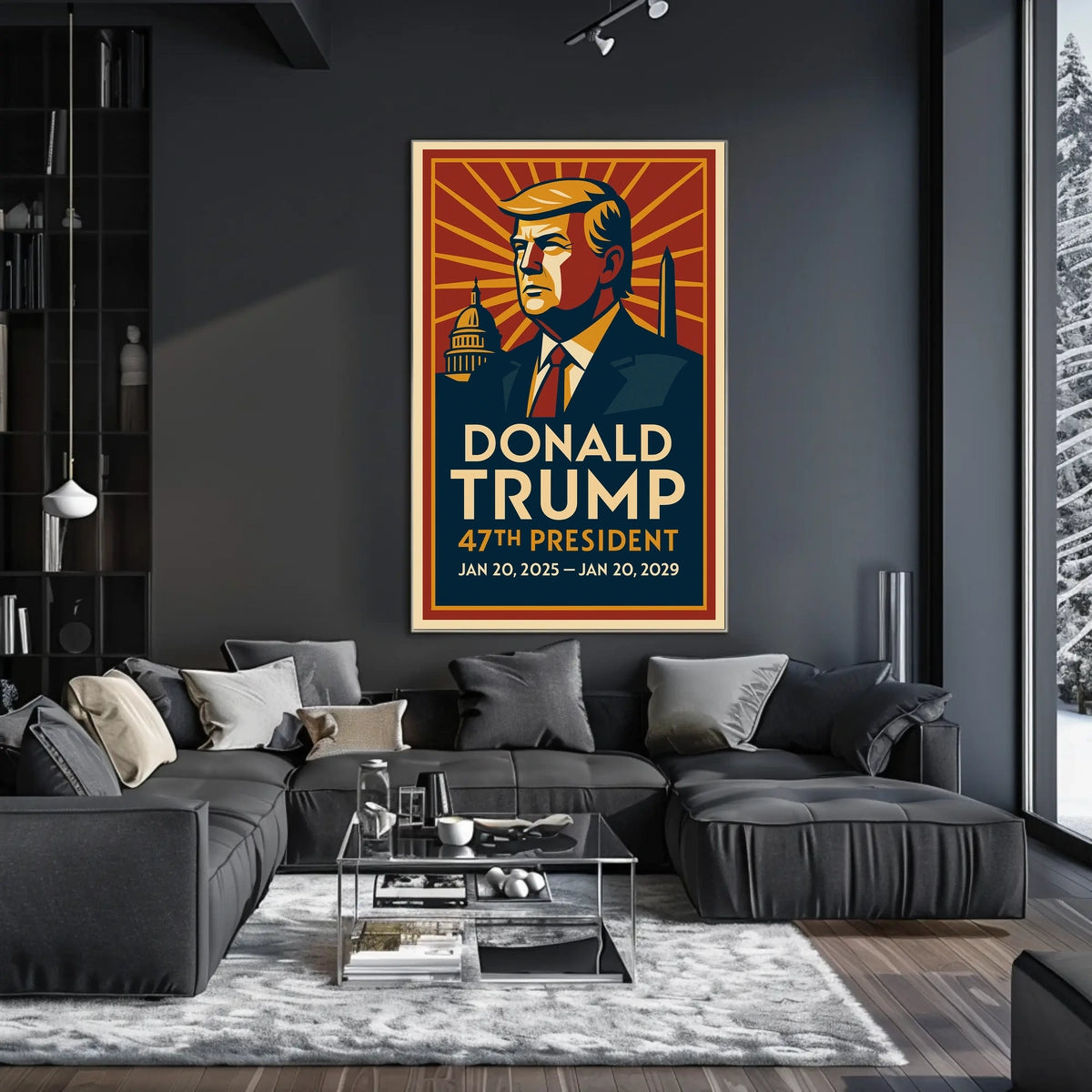 Patriotic Trump Bold Leadership Vintage Poster