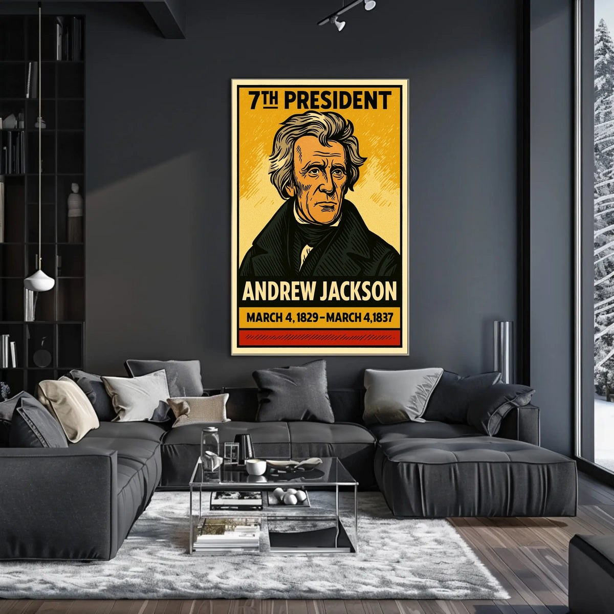 Andrew Jackson 7th President of the United States Inked Comic Style Poster