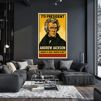 Andrew Jackson 7th President of the United States Inked Comic Style Poster