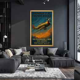 Republic P-47 Thunderbolt WWII Fighter Aircraft Poster