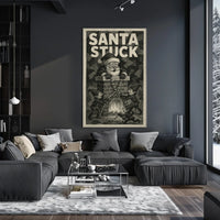 Santa Stuck in Chimney Christmas Pop Culture Poster