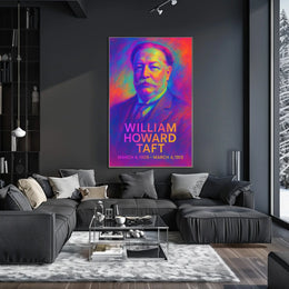 William Howard Taft 27th President of the United States Neon Gradient Overlay Poster