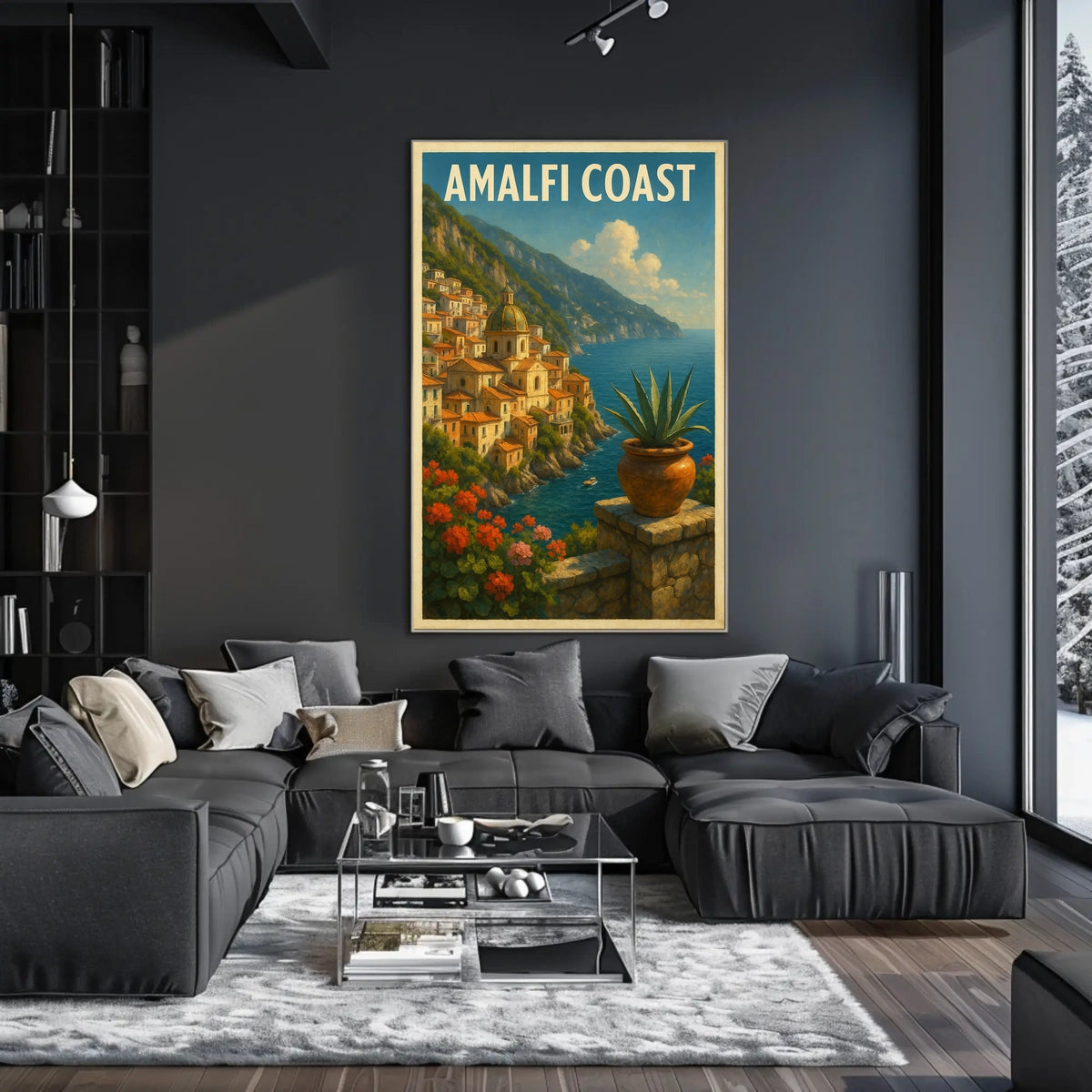 Amalfi Coast Poster Wall Art For Coastal Home Decor