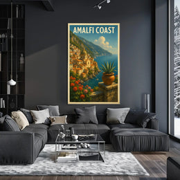 Amalfi Coast Poster Wall Art For Coastal Home Decor