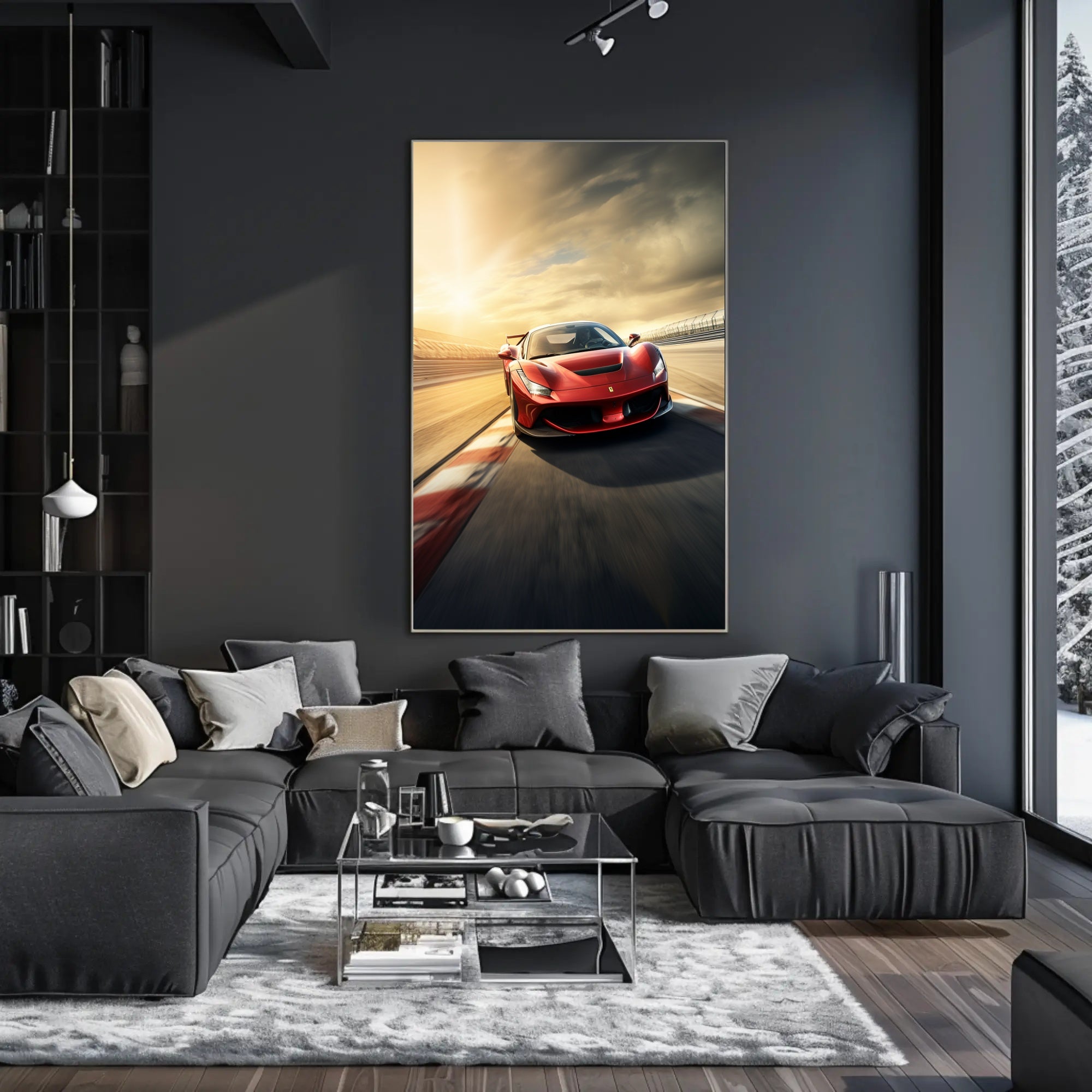 Speed and Elegance on Track Poster PosterGoat