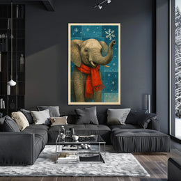 Winter Elephant Poster