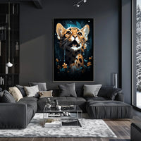 Mystical Jungle Leopard Surreal Art Poster Print