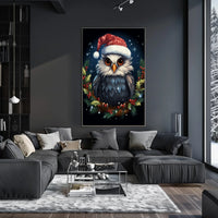 Whimsical Festive Owl Christmas Fantasy or Mythology Poster