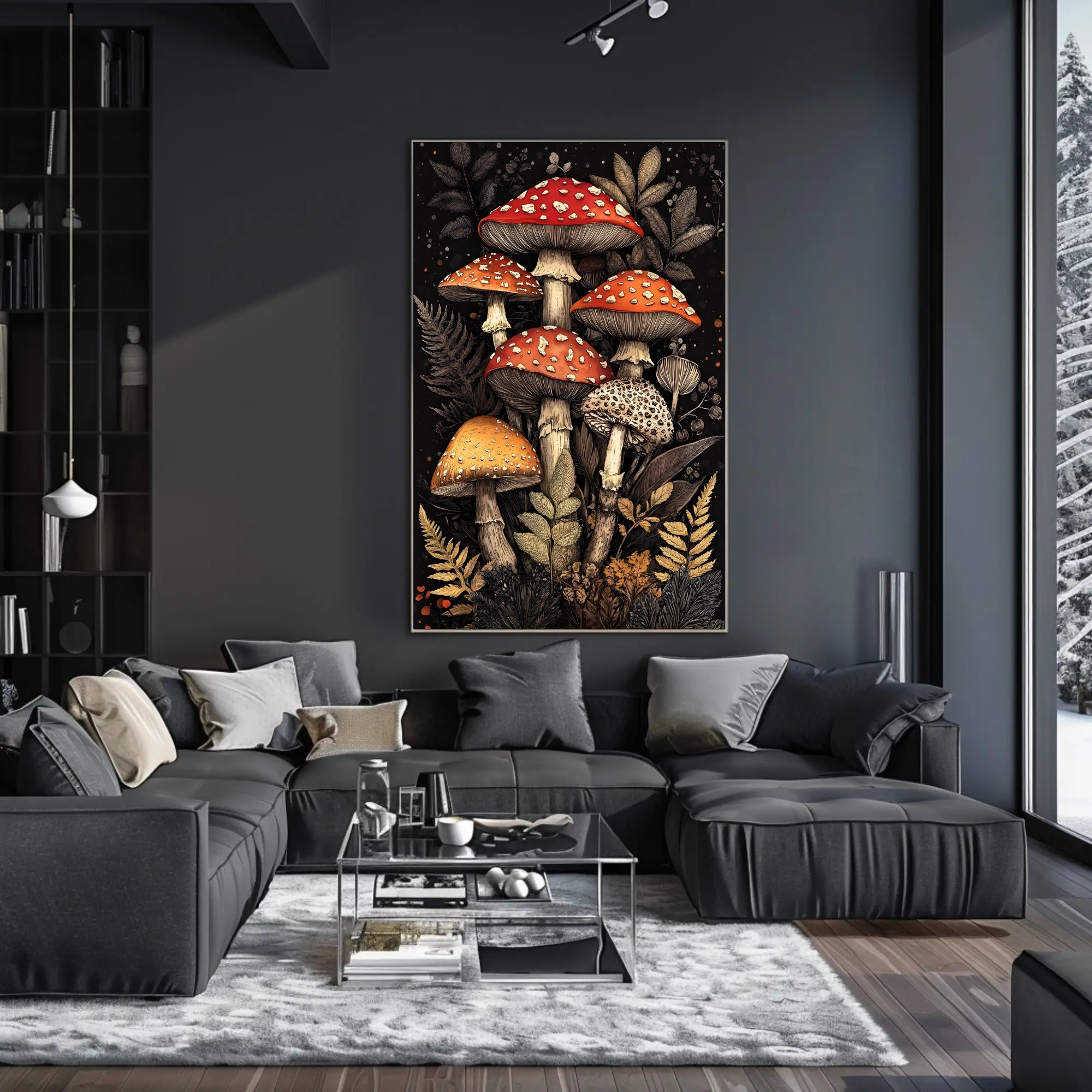 Enchanted Forest Fungi Art Print Wall Decor