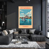 Istanbul Cityscape with Iconic Mosque Travel Poster