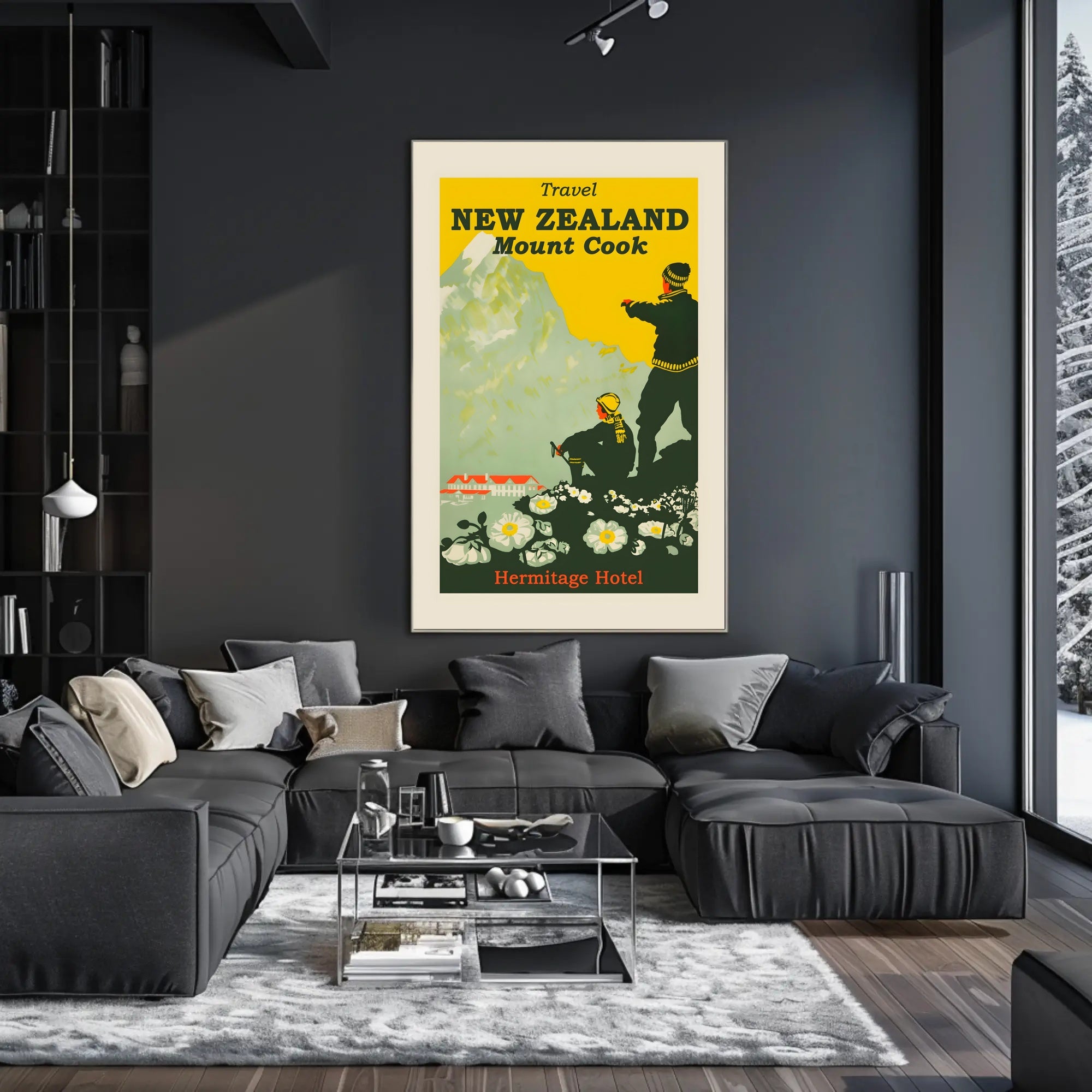 Mount Cook Adventure Exploration New Zealand Travel Poster