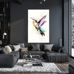 Vibrant Hummingbird Art Poster