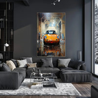 Vintage Elegance Classic Car In Urban Poster PosterGoat