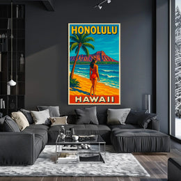 Honolulu Beach Escape Poster