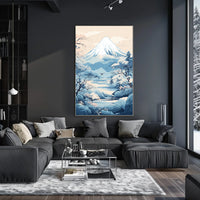 Serene Japanese Landscape Inspired Artistic Poster