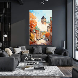 Quaint Architectural Charm in Historic Fall Setting - Travel Poster