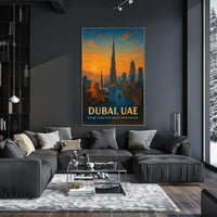 Dubai Skyline Poster: Tradition Meets Modernity at Sunset