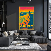 Whitesands National Park Vintage Desert Travel Poster