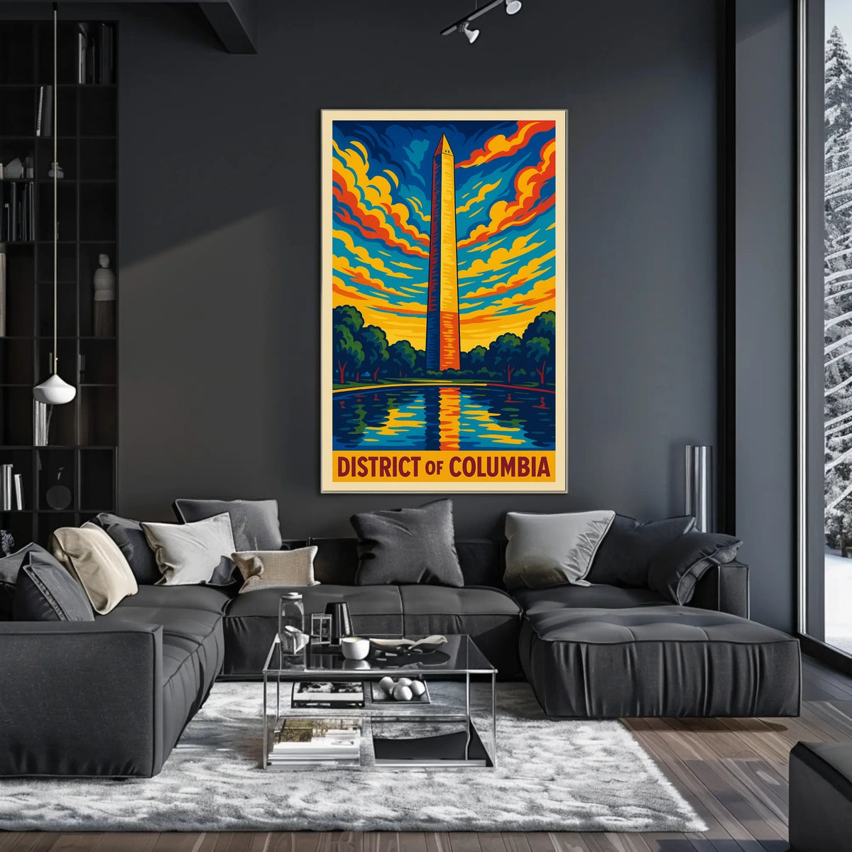 District of Columbia Vibrant Skyline Poster