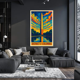 District of Columbia Vibrant Skyline Poster