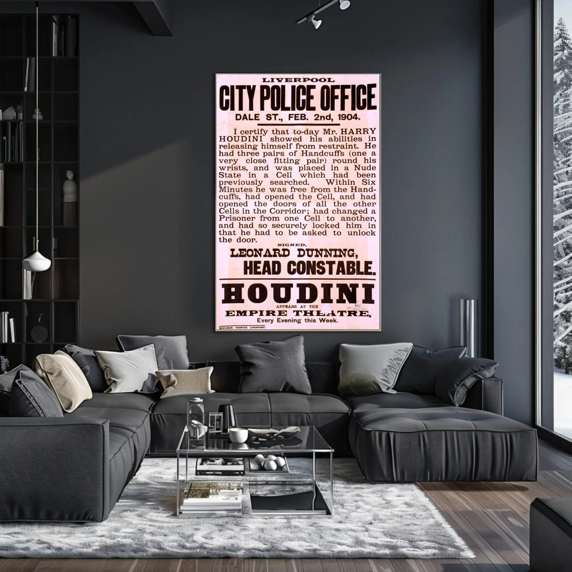 Harry Houdini 1904 Empire Theatre Cultural Heritage Poster