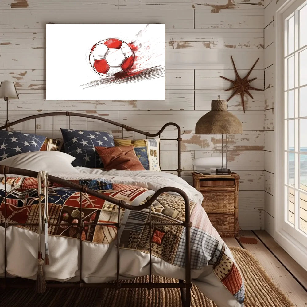 Dynamic Soccer Ball Modern Art Poster Print