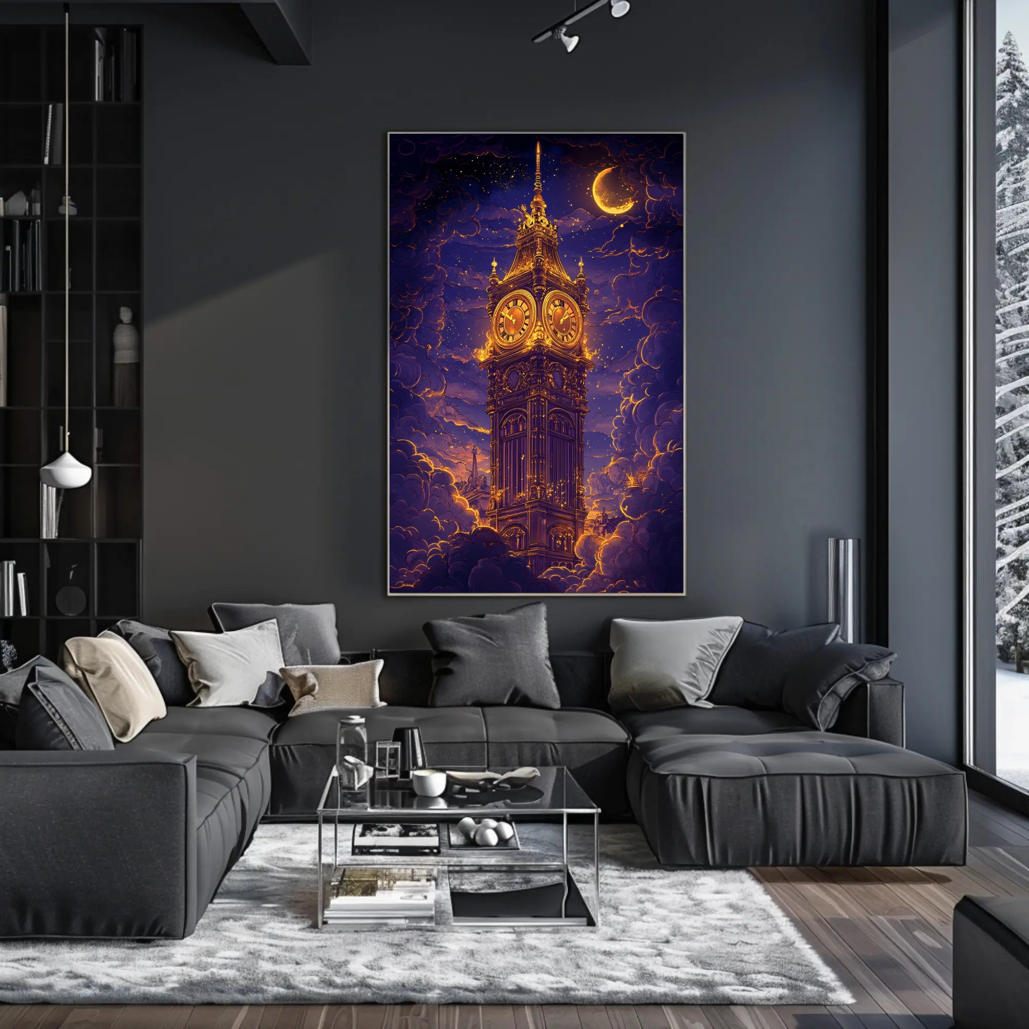 Big Ben Under a Dreamy Night Fantasy Poster