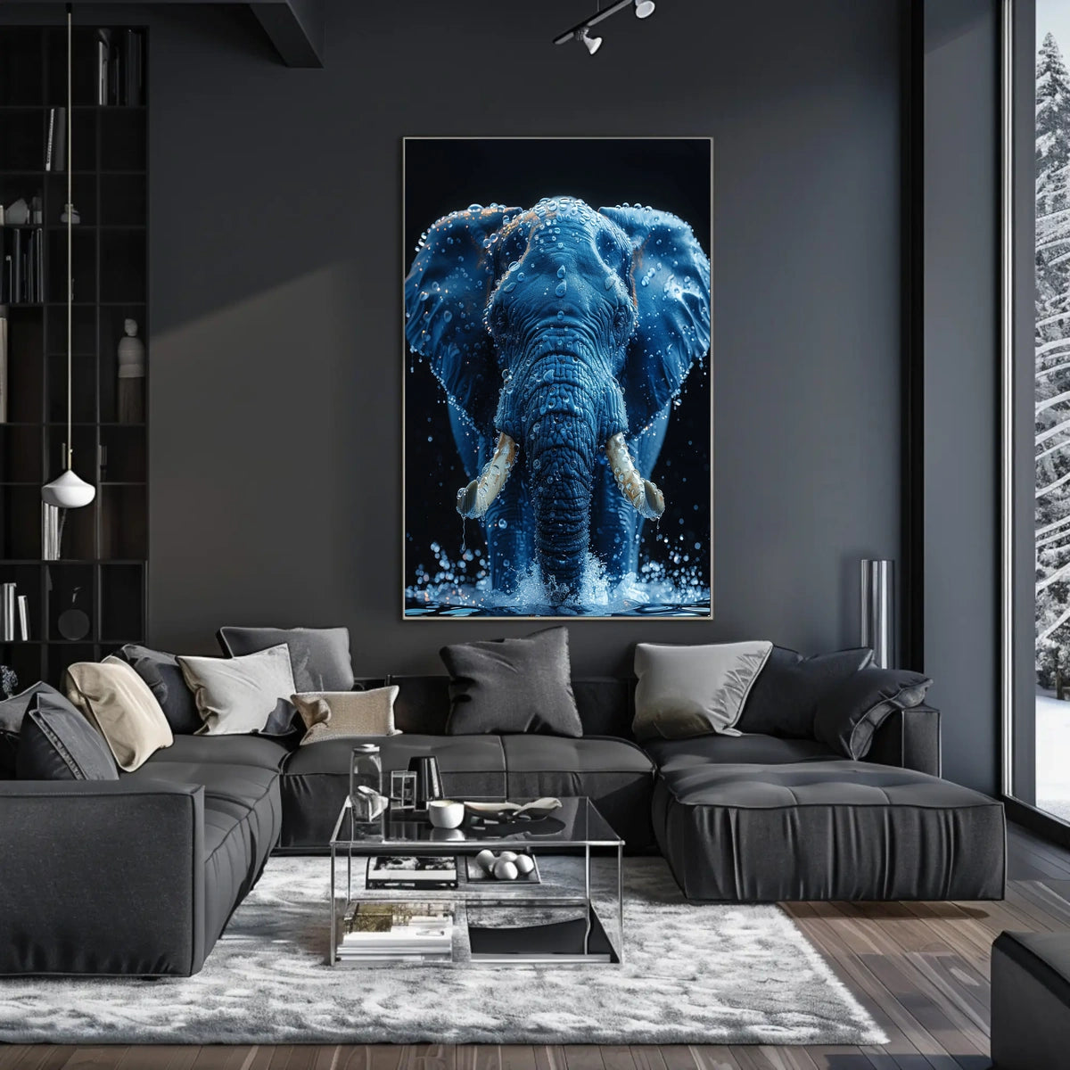 Majestic Elephant In Water Poster