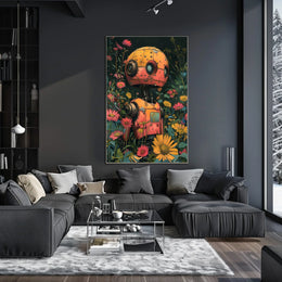 Robot In Bloom Poster