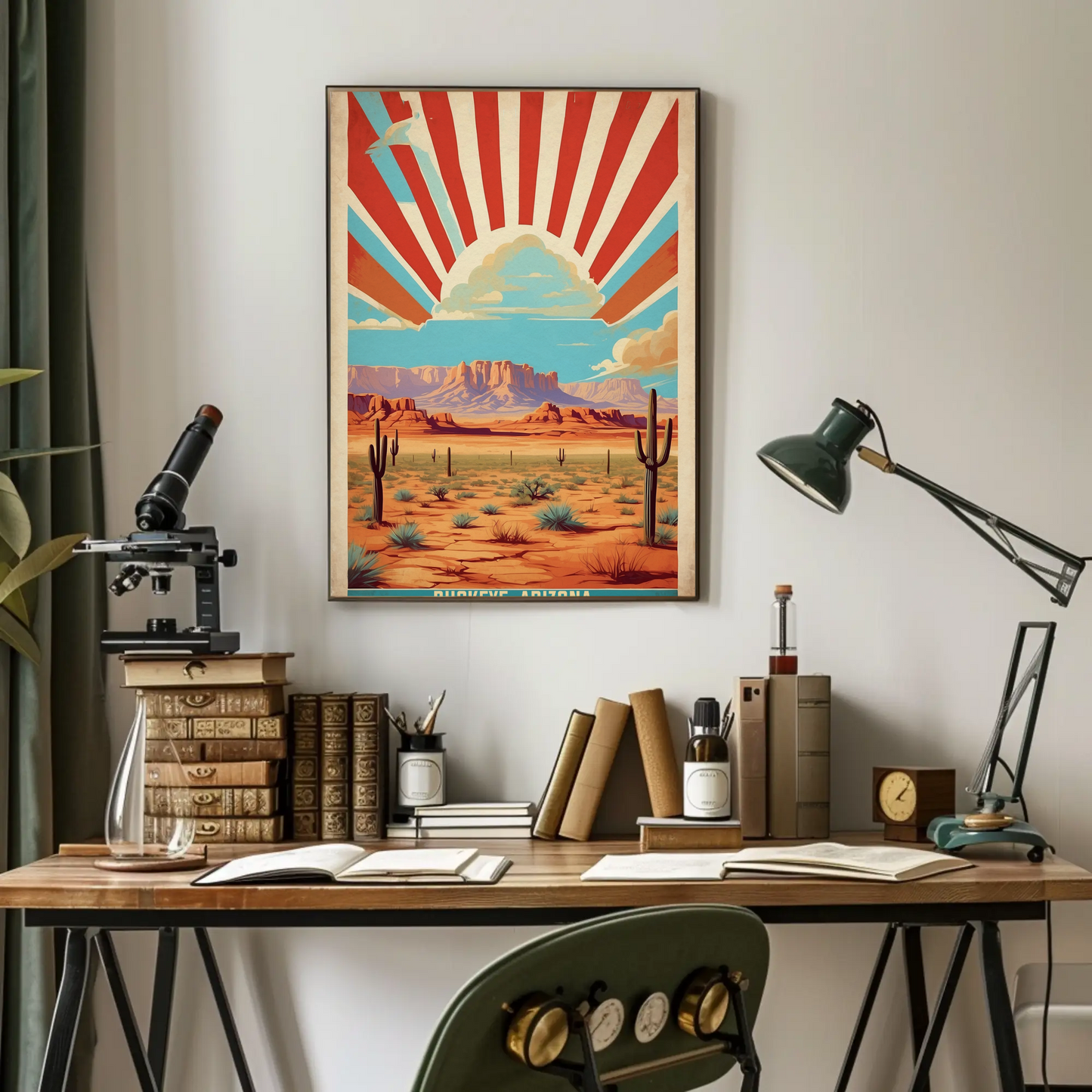 Buckeye Arizona American Scene Art Vintage Travel Poster