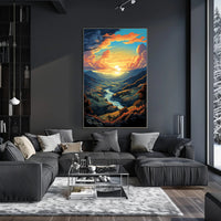 Majestic Sunset Valley Poster