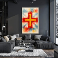 Abstract Cross in Watercolor Poster