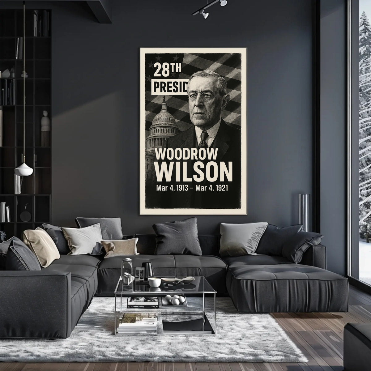 Woodrow Wilson 28th President of the United States Digital Montaje Poster